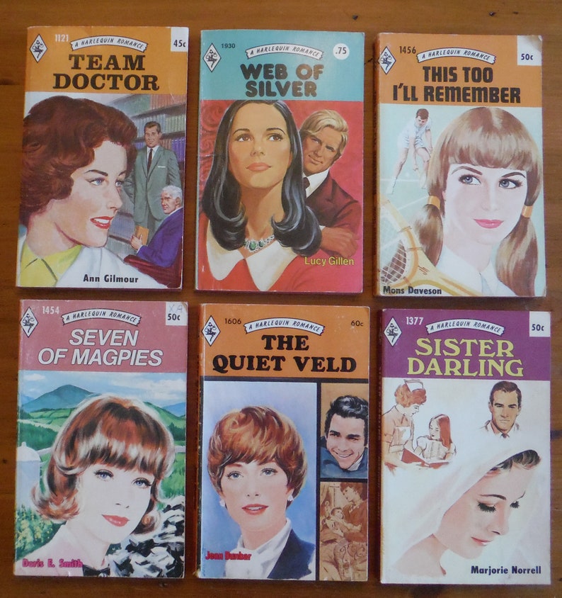 6 Vintage Harlequin Romance Books 1960's 1970's Etsy