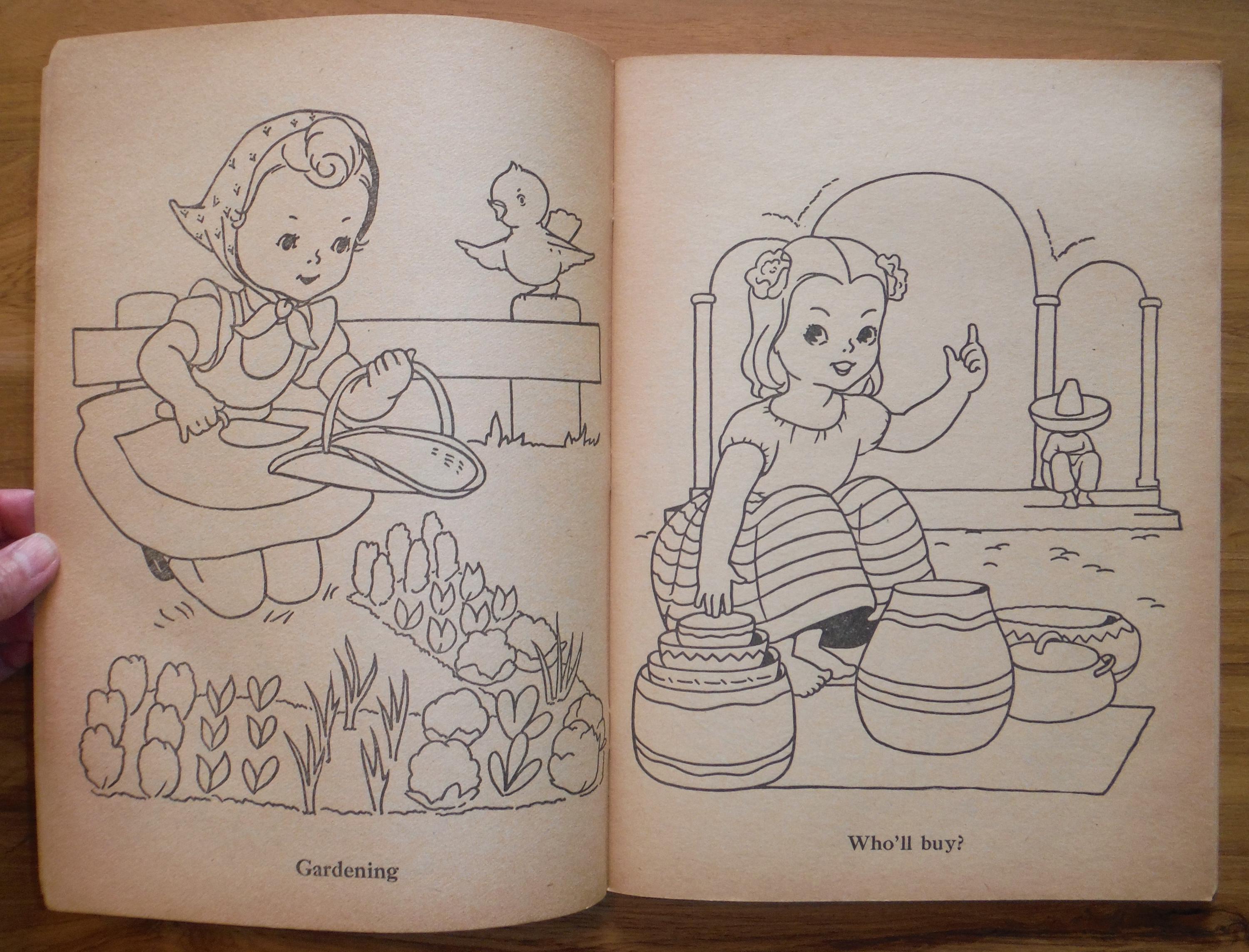 BEST Vintage 1930's Child's Coloring Book - Cute Antique '30's