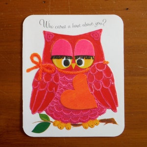Meilleure carte vintage Love You - petit ami petite amie des années 70 vous aime hibou Saint-Valentin - carte vintage Buzza Cardozo Scrapbooking Journal éphémères