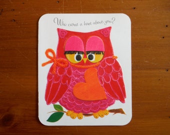 Best Vintage Love You Card - &#39;70&#39;s Boyfriend Girlfriend Loves You Owl Valentine Card - Vintage Buzza Cardozo Card Scrapbook Journal Ephemera