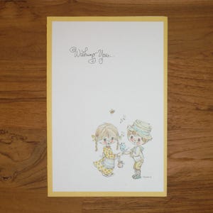 Bonita tarjeta de aniversario vintage de los años 70: tarjeta de felicitación de aniversario de boda de pareja retro de los años 70: diario efímero de pareja enamorada vintage