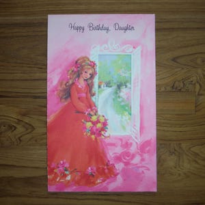 Cartão de aniversário retrô vintage para filha - Aniversário da filha moderna dos anos 1970 - Diário de aniversário da filha bonita de meados do século - Objetos de scrapbook
