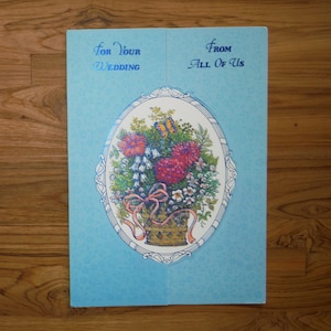 Best Vintage Wedding Card From All Of Us - 1970&#39;s Pretty Wedding Greeting Card - Vintage Group Wedding Gift Card Journal Scrapbook Ephemera