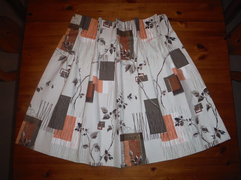 2 Vintage Retro Mod Drapery Panels 1960 S Orange Brown Etsy