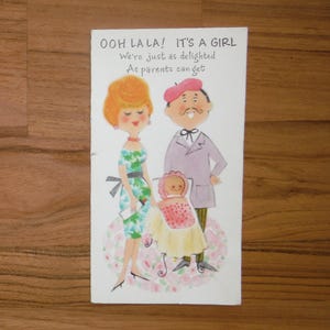 Beste Vintage Es ist ein Mädchen Ankündigungskarte - Vintage 1960er neue Baby Girl Geburtsankündigung - Vintage Cute Baby Girl Journal Ephemera