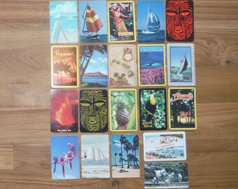 Vintage Playing Cards Assorted Lot - Vintage Junk Journal Gift Tags Trade Swap Cards Playing Card Group Ephemera - Mod Retro Tropical Cards