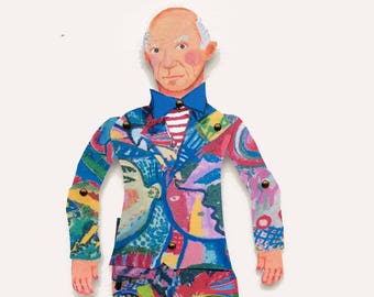 Marioneta de Pablo Picasso, marioneta articulada, recortar y hacer, marioneta artesanal, regalos para adolescentes, kits de marionetas, actividad para día de lluvia, calidad