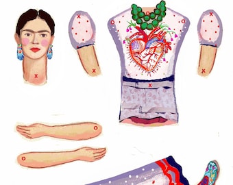 Frida K cut and make paper puppet