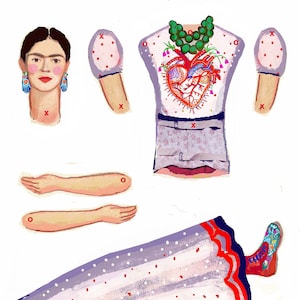 Frida K cut and make paper puppet