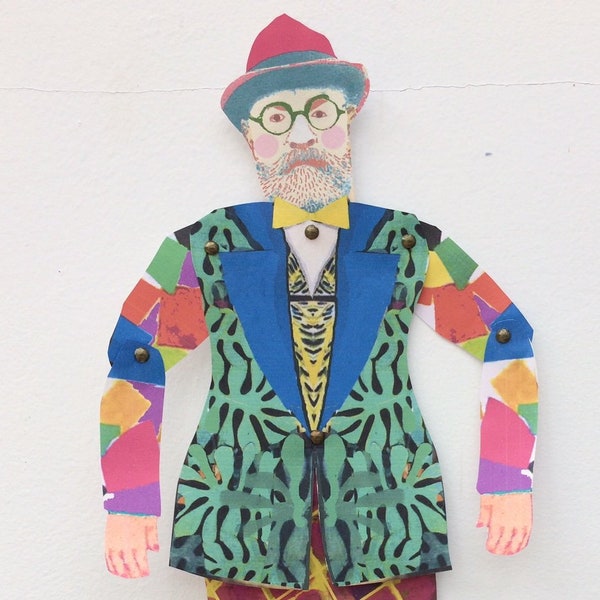 Henri Matisse découpe et fabrique une marionnette