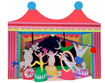 wini-tapp cut out and make circus, nursery decor, rainy day activity, circus decor, activity set, craft activity, fun activity, quality game