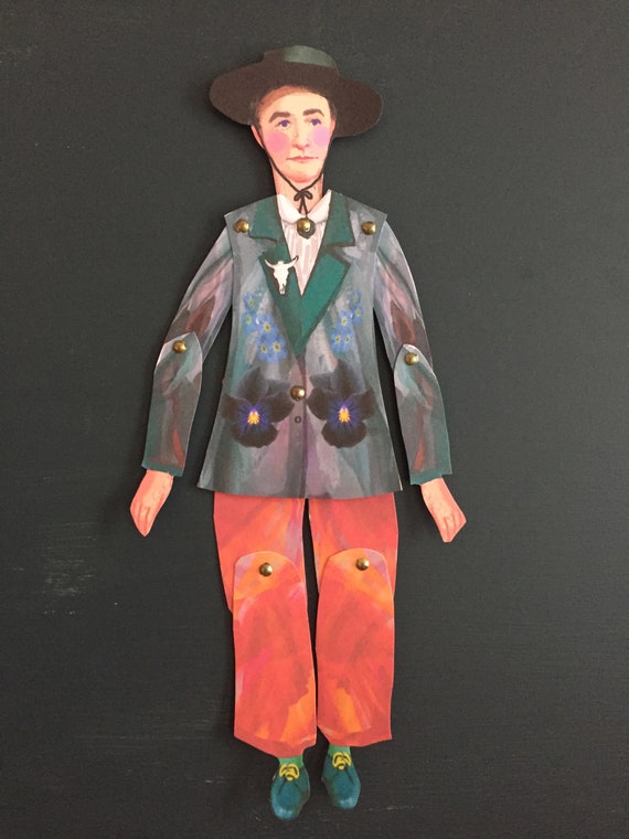 Georgia O'keeffe cut out and make Paper puppet, craft puppet, gifts for teenagers, puppet kits, rainy day activity, quality