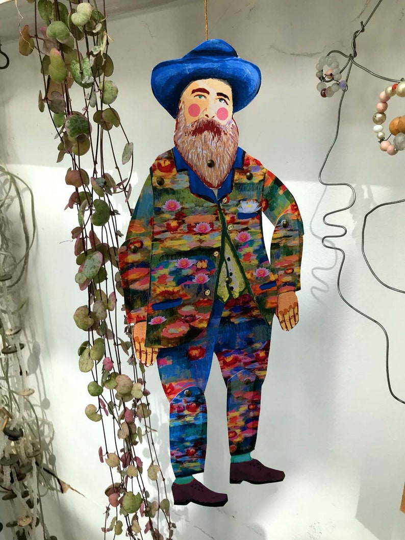 Claude Monet Cut Out and Make Paper Puppet, Craft Puppet, Gifts for ...