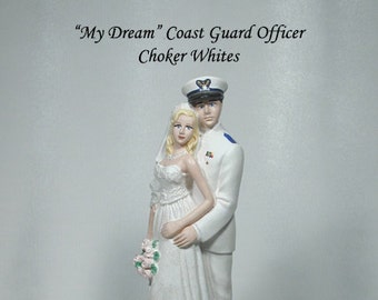 Coast Guard Whites Military Wedding Cake topper 49CGOW