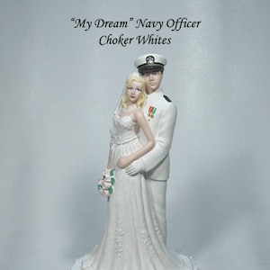 Navy Whites Officer Military Groom Bride Wedding Cake topper 49NOW
