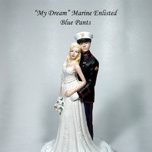 Marine Enlisted USMC Military Wedding Cake Top Free Rank ! 49MEB