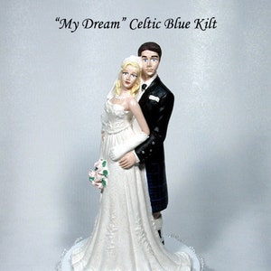 Schottischer Kilt Blaue Hochzeitstorte Topper Bride 49KB