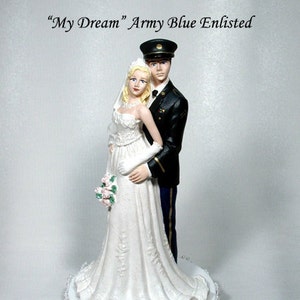 Army Blue Enlisted Military Groom Wedding Caketop 49ABE