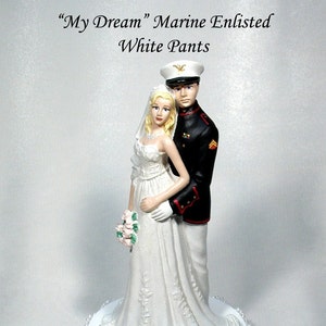 Marine Enlisted White Pants USMC Military Wedding Cake Top 49MEW