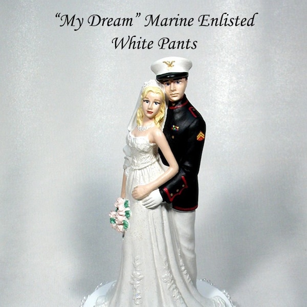 Marine Enlisted White Pants USMC Military Wedding Cake Top 49MEW