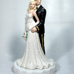 Army Blue Officer Military Groom Wedding Caketop 49ABO