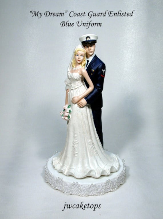 Coast Guard Enlisted Blue Military Groom Bride Wedding Cake Topper 49CGEB - Etsy Coast Guard Enlisted Blue Military Groom Bride Wedding Cake Topper 49CGEB - Etsy