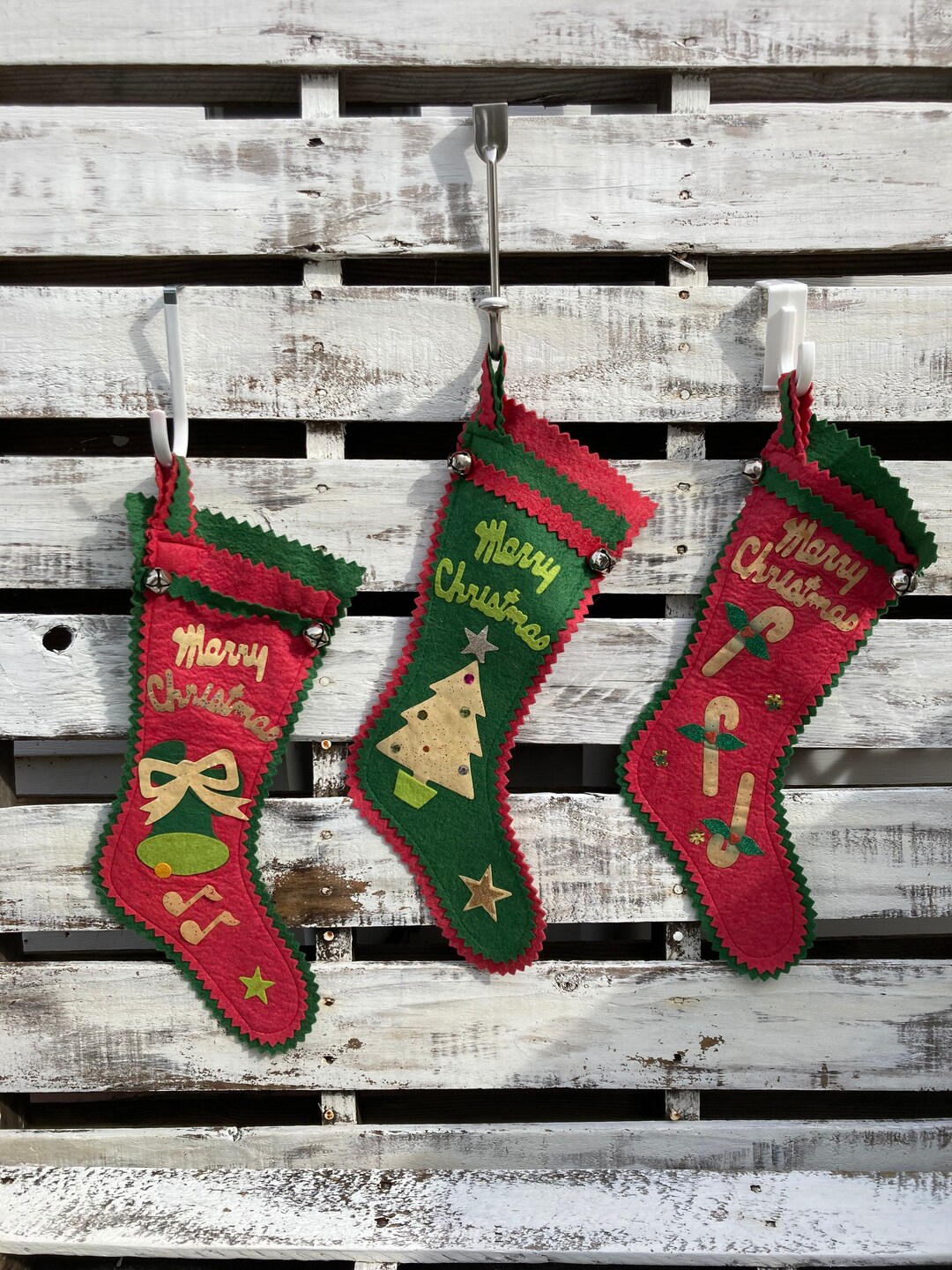 Vintage Felt Christmas Stockings Etsy