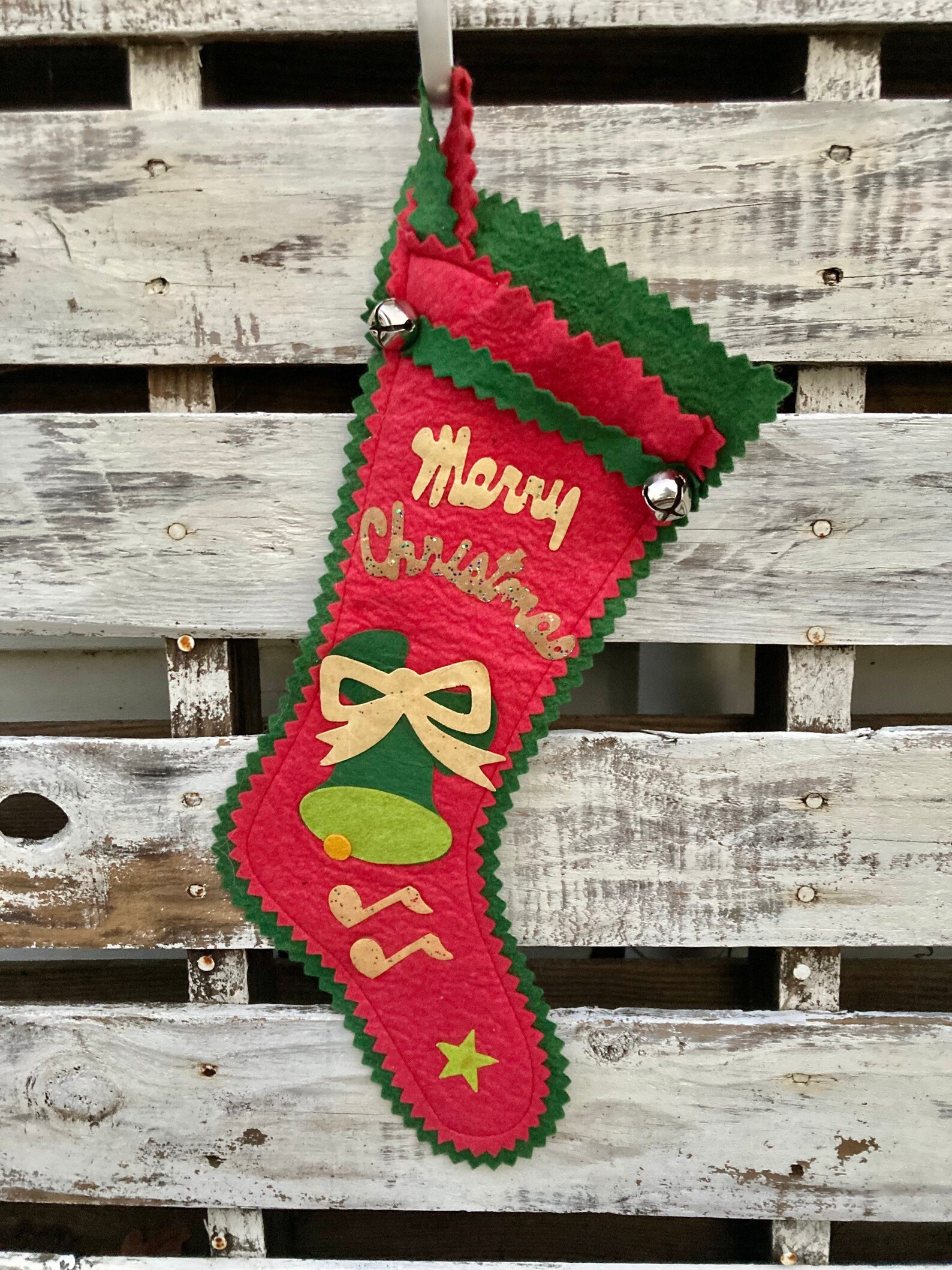 Vintage Felt Christmas Stockings 