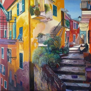Landscape Oil Painting Original Bright Colors Tuscany Art - Etsy