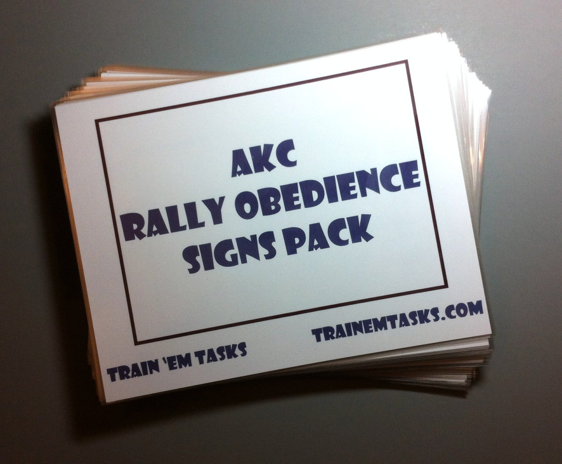 Full Size AKC Rally Obedience Signs Novice Masters Set Etsy