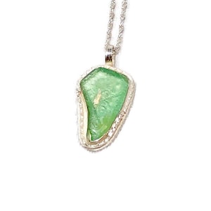 Roman Glass Sterling Silver Pendant Necklace