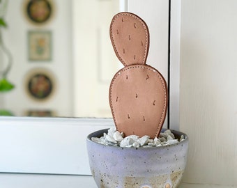 leather cactus decor // planter decor // fake cactus plant // modern home decor // boho decor // forever cactus // luxurious faux cactus