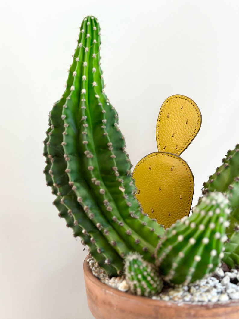 leather cactus decor // planter decor // fake cactus plant // modern home decor // boho decor // forever cactus // luxurious faux cactus image 6