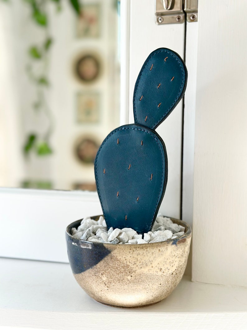 leather cactus decor // planter decor // fake cactus plant // modern home decor // boho decor // forever cactus // luxurious faux cactus evergreen