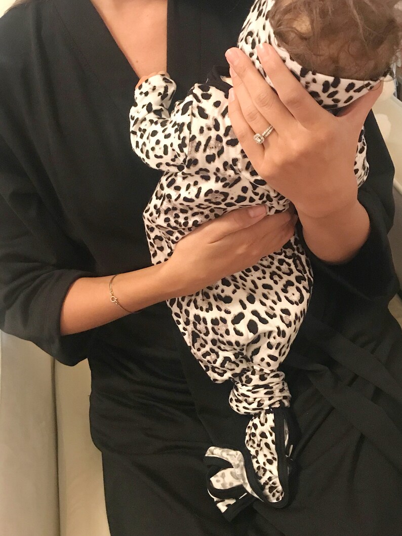 Matching hospital robe and swaddle set leopard animal print Etsy