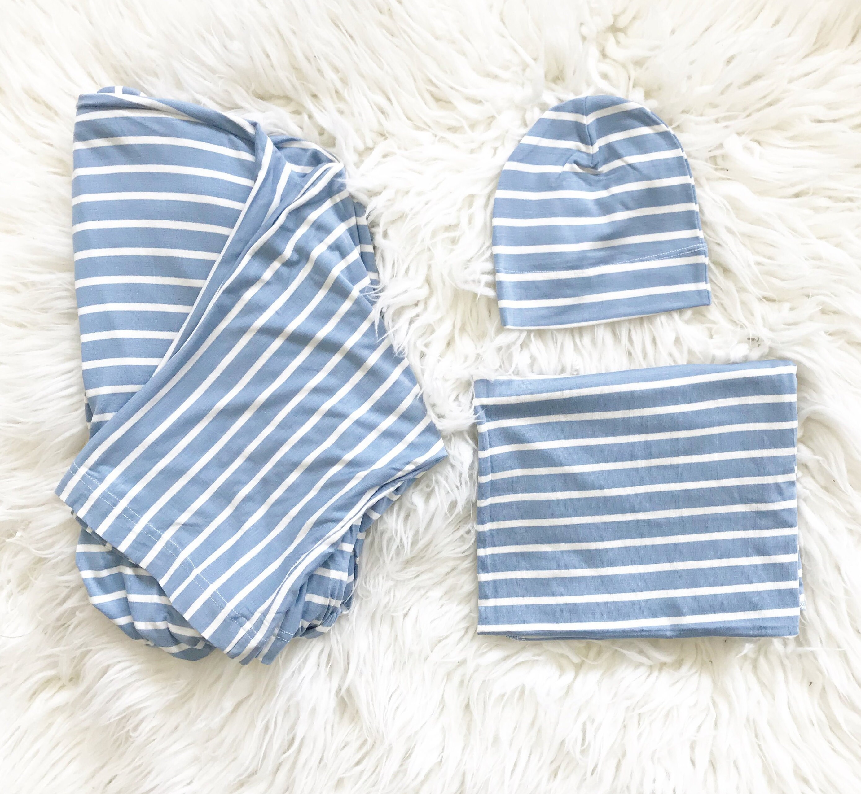 Matching Hospital Robe and Swaddle Set Boy Blue Stripe MADE Etsy