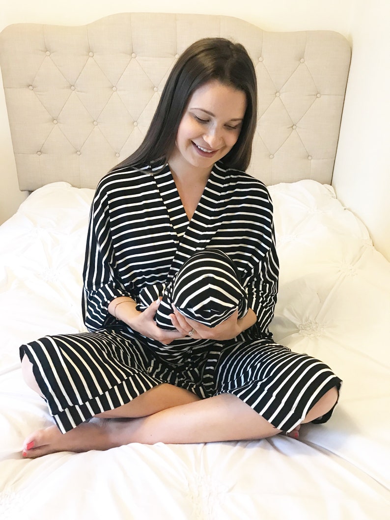 Matching Hospital Robe and Matching Boy Swaddle 3piece Set Etsy