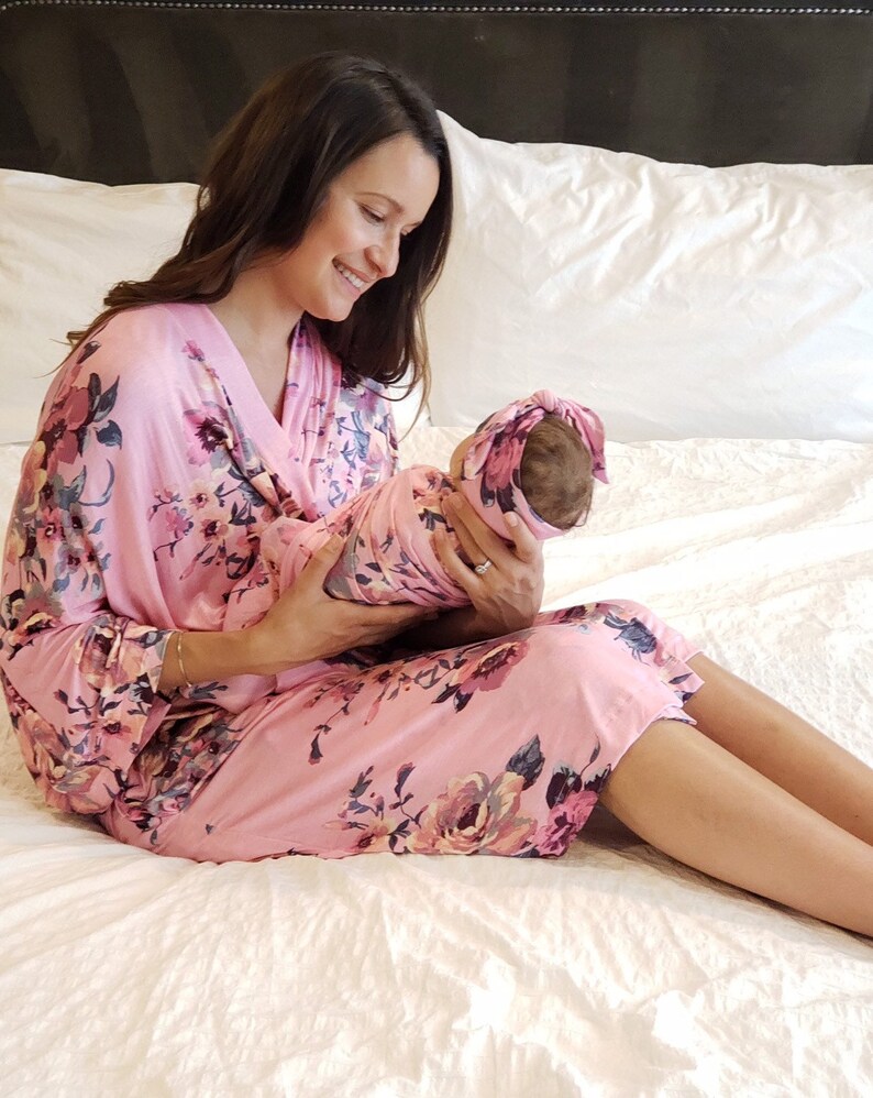 birthing robe and matching swaddle