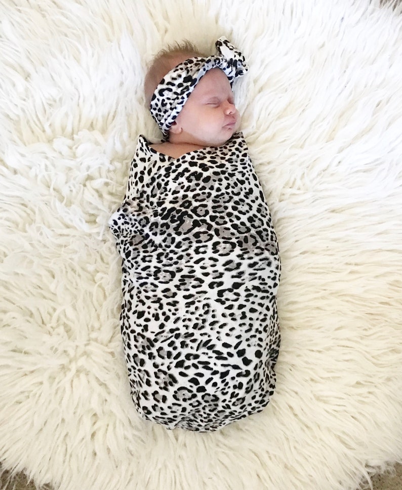 Matching hospital robe and swaddle set leopard animal print Etsy