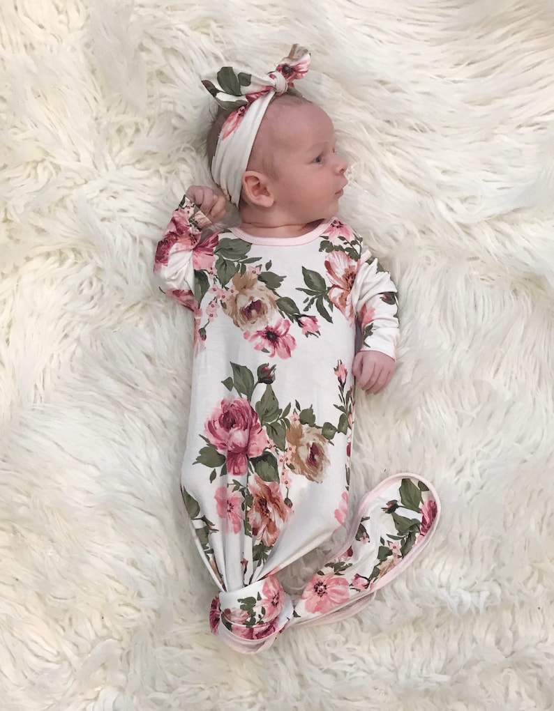 Hospital Robe and Matching Baby Swaddle girl set 3 or 4 Etsy