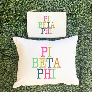 Pi Beta Phi Cosmetic Bag or pillow | Pi Phi gift | bid day | rush | big sis | lil sis | sorority | READY TO SHIP