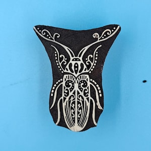Ethereal Wings: Indian Wooden Printing Block - Detailed Dragonfly, hand carved Indian wood printing block; textile stamp; pottery stamp,