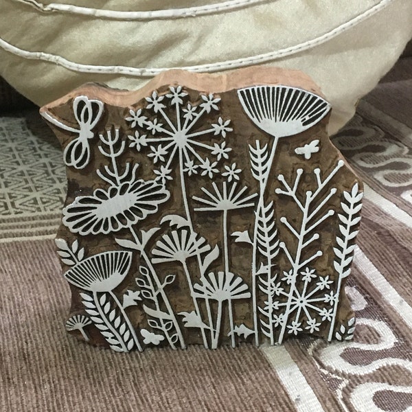 Maedow 01 , pottery stamp ceramic mould scrapbooking tjap batik printing floral carved stamps.