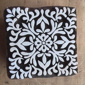Blocs d'impression en bois Tile Designs, blocs d'impression en bois indiens sculptés à la main ; tampon textile; tampon de poterie,