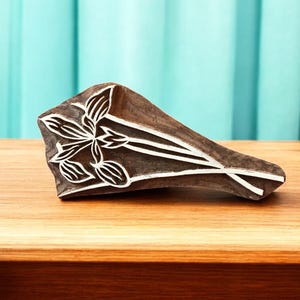 インドの芸術的手工芸品 花柄 08、手彫りのインドの木製印刷ブロック、織物スタンプ、陶器スタンプ、