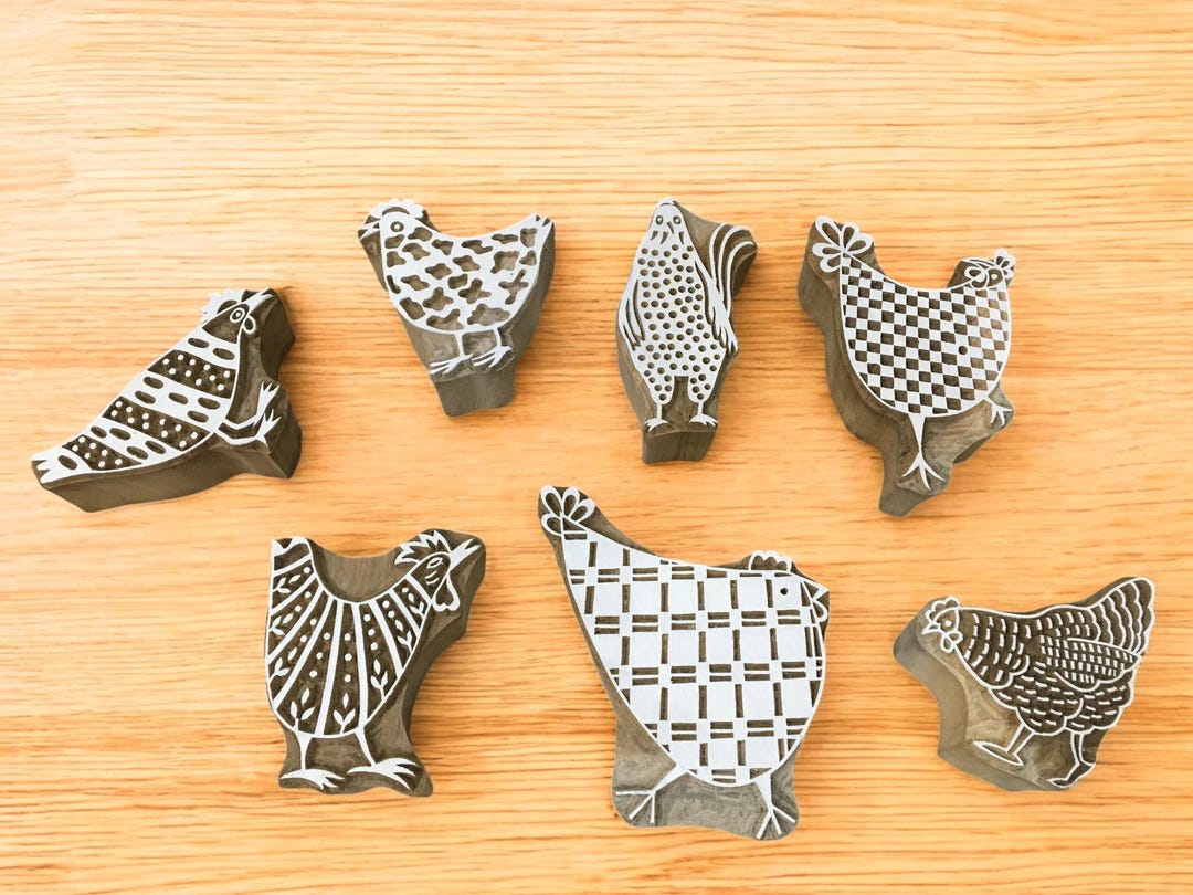 Feathered Flock of Hen Stamp - Etsy