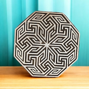 Geometric Hexagon Pottery Stamp, Indian Wood Block Print