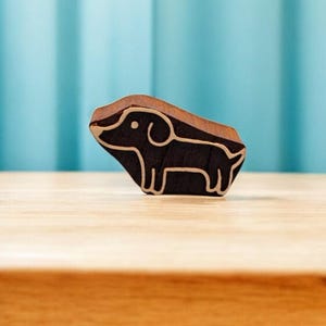 Dachshund Puppy Wooden Printing Block – Indian Textile Stamp
