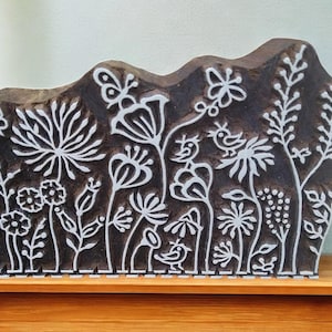 Maedow 05, hand carved Indian wood printing block; textile stamp; pottery stamp,