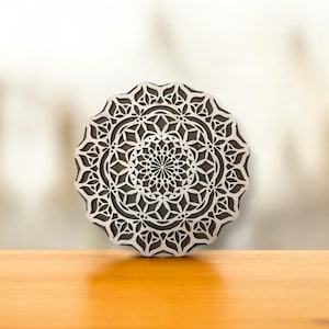Indian Artistic Handicraft Item Mandala 01, hand carved Indian wood printing block; textile stamp; pottery stamp,